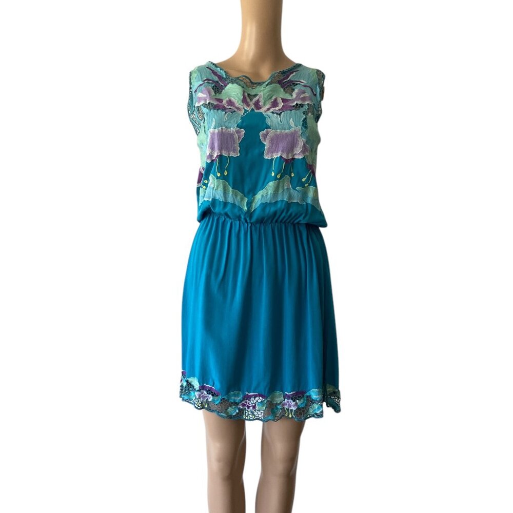 Hawaiian Embroidered Size S Mini Summer Dress